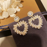 Rhinestone Round Earrings Vintage Jewelry for Woman