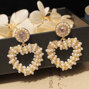 Rhinestone Round Earrings Vintage Jewelry for Woman