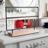 Wood Earrings Organizer Jewelry Holder Display Stand