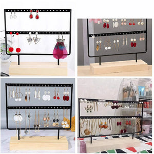 Wood Earrings Organizer Jewelry Holder Display Stand