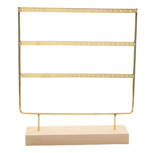 3-Tier Wooden Base Earring Holder Rack