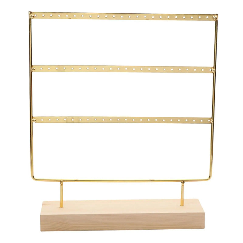 3-Tier Wooden Base Earring Holder Rack