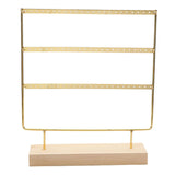 3-Tier Wooden Base Earring Holder Rack