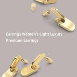 Metal Eardrop Earring Smooth Jewelry Women Wedding