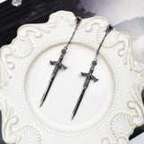 925 Silver Richly Ornamented Sword Earrings
