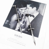 925 Silver Richly Ornamented Sword Earrings