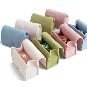 Portable Earring Storage Bag Flannel Couple Ring Organizer Box Bead Cloth Bag