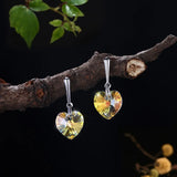 Heart Stud Earrings Crystal Silver Jewelry