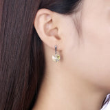 Heart Stud Earrings Crystal Silver Jewelry