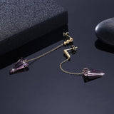 Purple Crystal Triangle Dangle Earrings 925 Silver