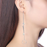 Crystal Tassel Dangle Earrings 925 Silver