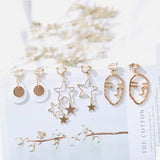 Korea Style Clip on Earrings Big Geometric Set for Women