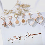 Korea Style Clip on Earrings Big Geometric Set for Women