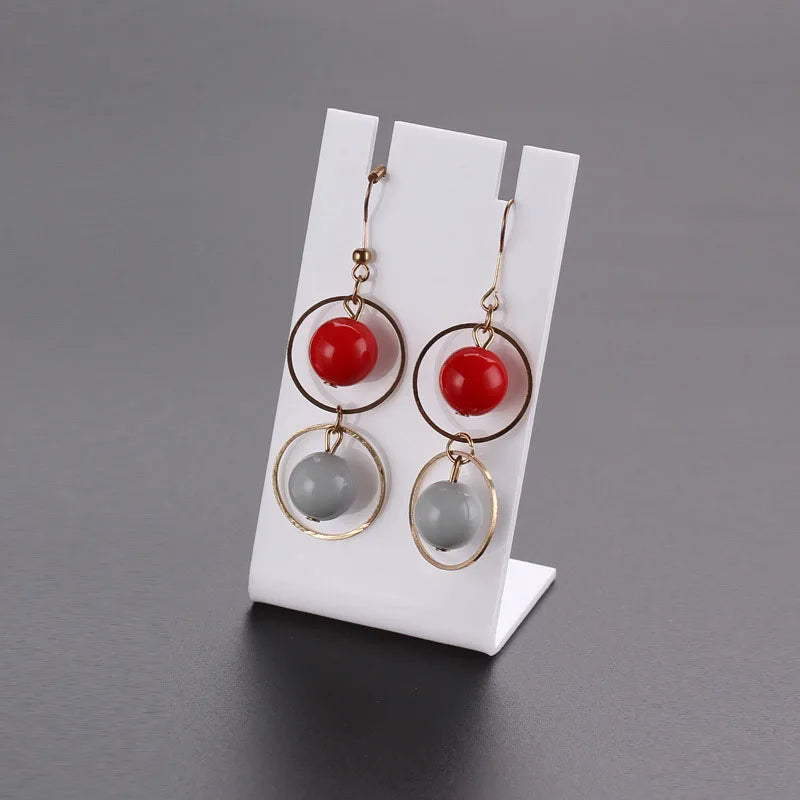 Acrylic Earrings Display Stand Rack L Shape Rectangle 85x44mm