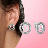 Silver 925 Geometric Stud Earrings Women Wedding Party Style S925 Jewelry