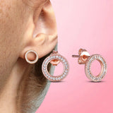 Silver 925 Geometric Stud Earrings Women Wedding Party Style S925 Jewelry