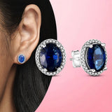 Silver 925 Geometric Stud Earrings Women Wedding Party Style S925 Jewelry
