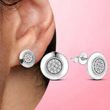 Geometric Stud Earrings Silver 925 Wedding Party Style Earings