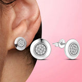 Silver 925 Geometric Stud Earrings Women Wedding Party Style S925 Jewelry