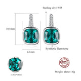 Silver 925 Emerald Green Gemstone Earring Studs Elegant Wedding Earring