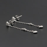 Silver 925 Heart Chain Earrings for Women Girls Wedding Gift