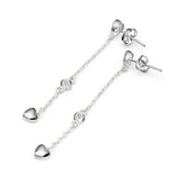 Silver 925 Heart Chain Earrings for Women Girls Wedding Gift