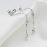 Silver 925 Heart Chain Earrings for Women Girls Wedding Gift