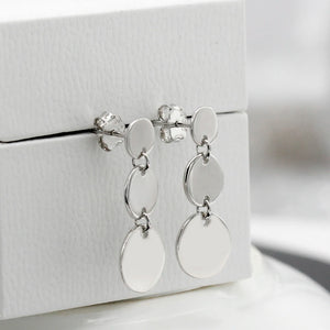 Silver 925 Round Shape Earrings Jewelry Women Wedding Gift