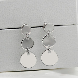 Silver 925 Round Shape Earrings Jewelry Women Wedding Gift