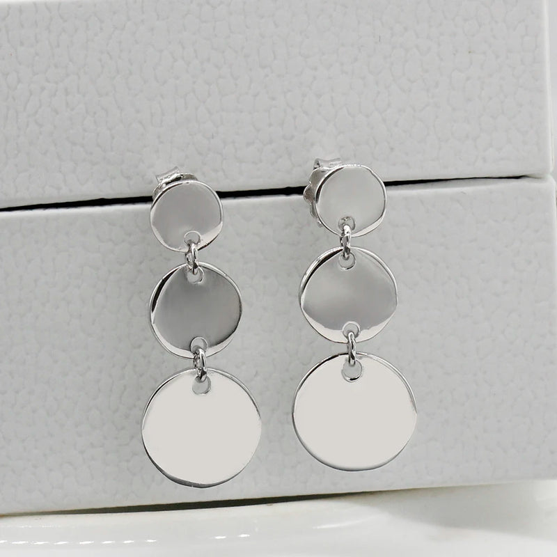 Silver 925 Round Shape Earrings Jewelry Women Wedding Gift