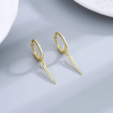 Silver 925 Small Bullet Shape Earrings for Women Hippie Party Gift