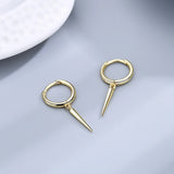 Silver 925 Small Bullet Shape Earrings for Women Hippie Party Gift