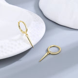 Silver 925 Small Bullet Shape Earrings for Women Hippie Party Gift