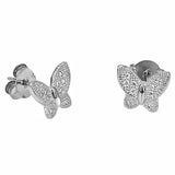 Silver 925 Butterfly Earrings with Rhodium Plated Zircon