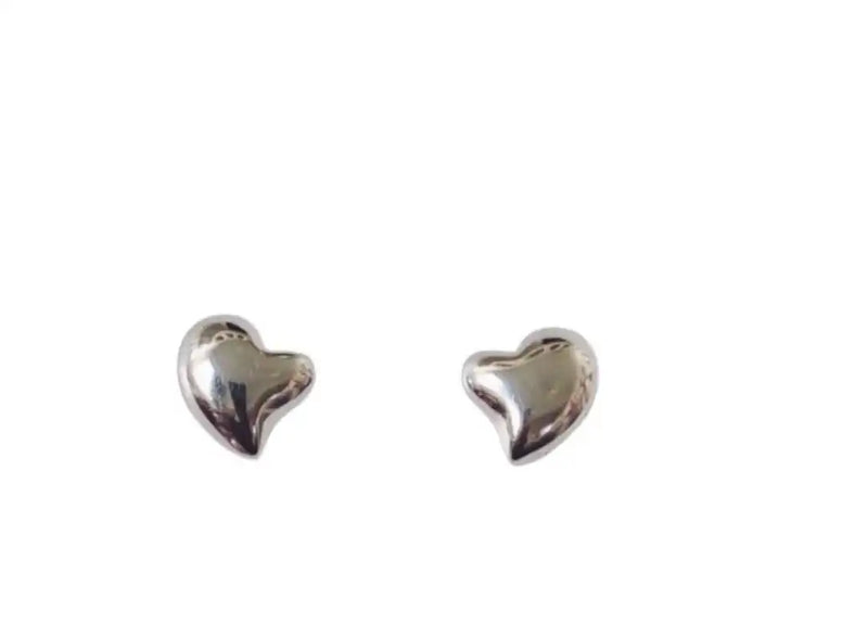 Heart Earrings Silver 925 Rhodium Plated