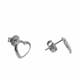 Heart Shaped Silver 925 Earrings with Rhodium Plated NACAR