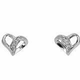 Heart Earrings 925 Silver Rhodium Plated Zircon