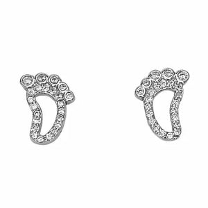 Silver 925 Earrings with Rhodium Plated Zirconia