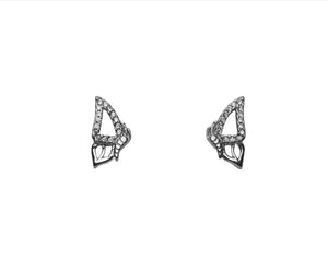 925 Silver Rhodium Plated Zircon Wings Earrings