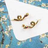 925 Silver Snake Earrings Beauty Curved Shape Vintage Bijoux Lucky Gift