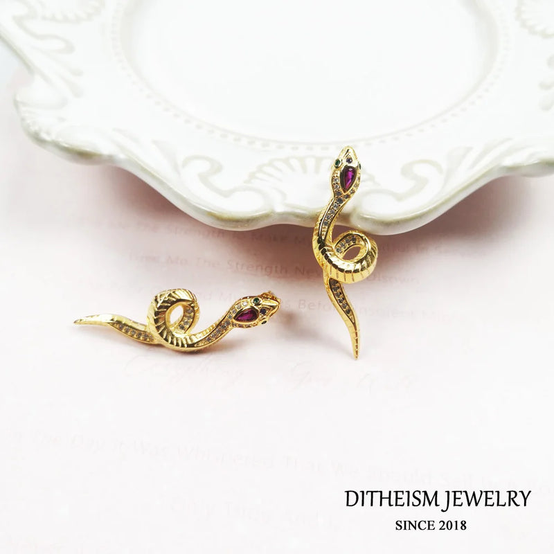 925 Silver Snake Earrings Beauty Curved Shape Vintage Bijoux Lucky Gift