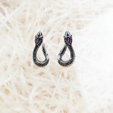 Snake Hinged Hoop Earrings in 925 Sterling Silver