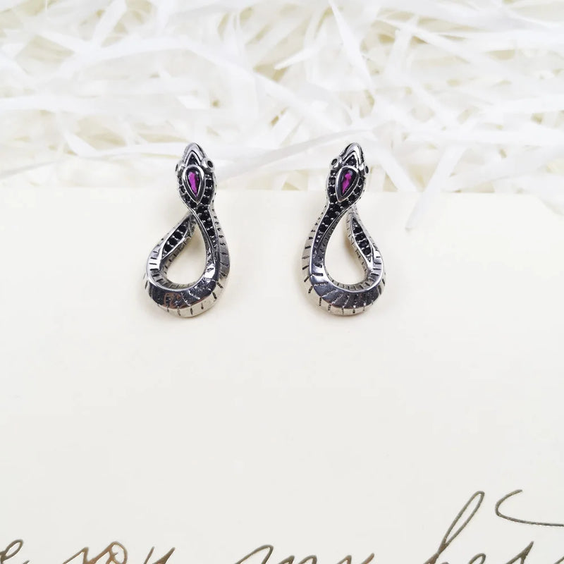 Snake Hoop Earrings in 925 Sterling Silver, Wisdom and Security Gift