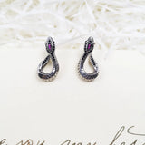 Snake Hinged Hoop Earrings in 925 Sterling Silver