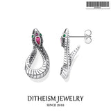 Snake Hinged Hoop Earrings in Sterling Silver