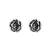 Sterling Silver 925 Flower Earrings Small Vintage Style Women's Earrings
