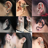 Retro Dragon Ear Clips Without Hole Goth Earrings