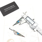 Turquoise Triangle Earrings, Sterling Silver 925, Lucky Charm Jewelry