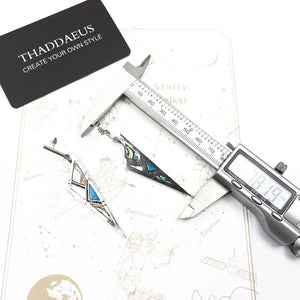 Turquoise Triangle Earrings, Sterling Silver 925, Lucky Charm Jewelry