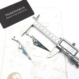Turquoise Triangle Earrings, Sterling Silver 925, Lucky Charm Jewelry